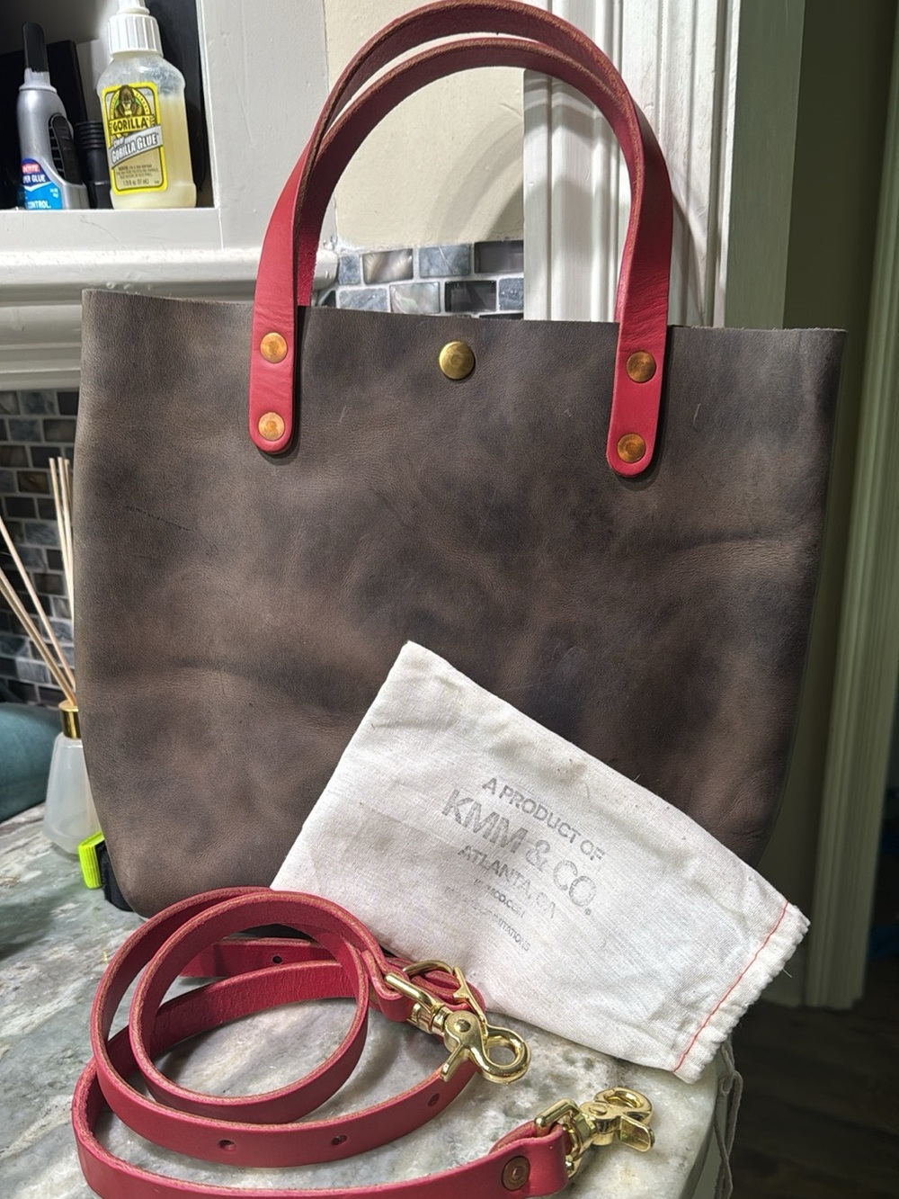 KMM mini cb tote with matching cb strap